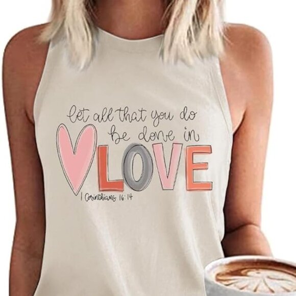 NEW/ Women's Tank Top/ Sz XL/ "Let all that you do be done in Love" - Picture 1 of 2